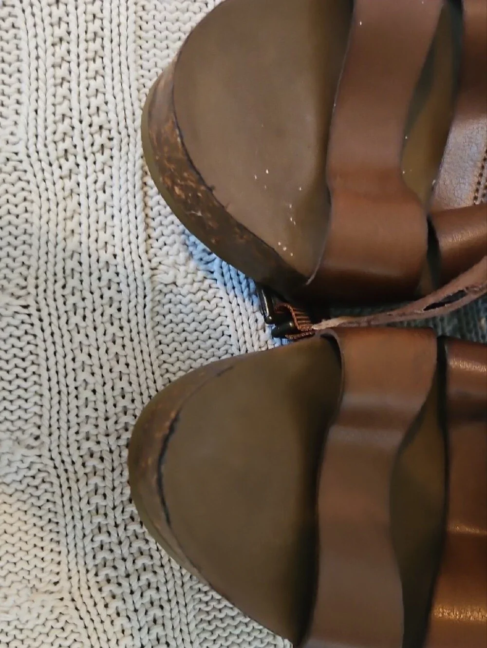 Blowfish Brown Strappy Cork Wedge Sandals